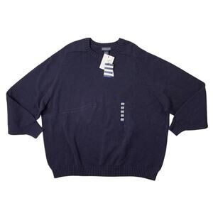 Vintage Lands End Sweater Women 3X Plus Navy The Classic Drifter Heavy Knit Crew